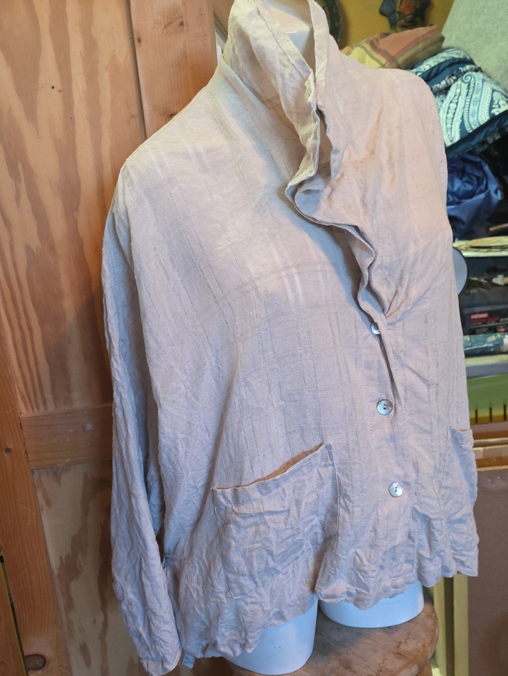 La Fixsun Linen Jacket, Oversized Button Down Tunic, Shacket